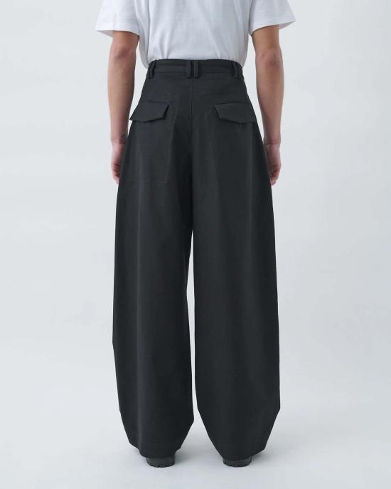  세이지 네이션 스트레이트 팬츠 와이드 테일러드 팬츠 블랙 - SAGE NATION