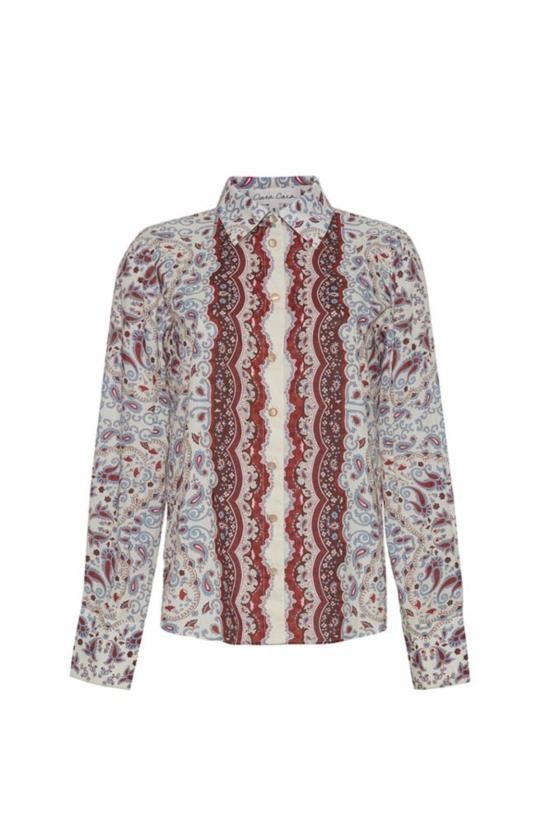  카라 카라 블라우스 카라카라 릴렉스드 셔츠 페이즐리 스카프 아이보리 - CARA CARA