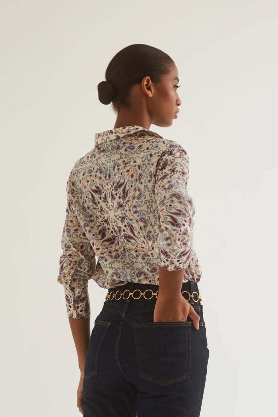  카라 카라 블라우스 카라카라 릴렉스드 셔츠 페이즐리 스카프 아이보리 - CARA CARA