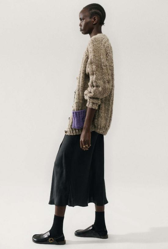  실크 런드리 가디건 더 빅 G 카디건 내추럴 브라운 - SILK LAUNDRY