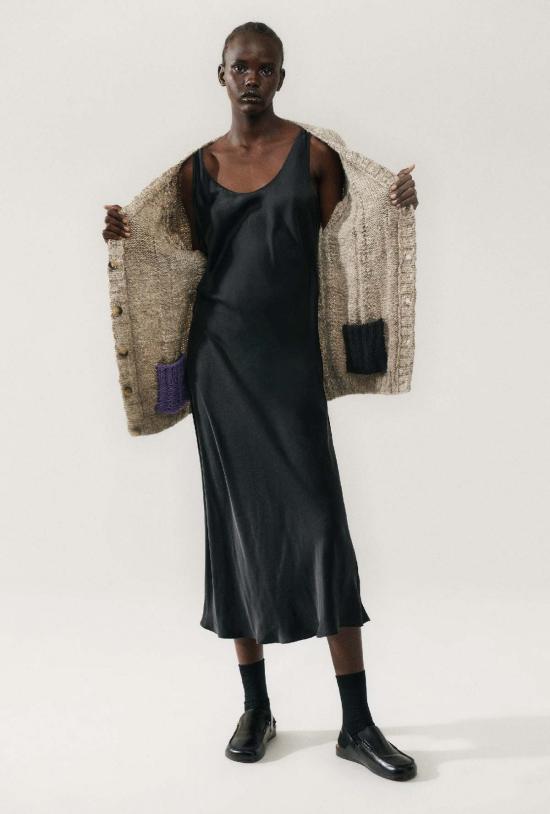  실크 런드리 가디건 더 빅 G 카디건 내추럴 브라운 - SILK LAUNDRY