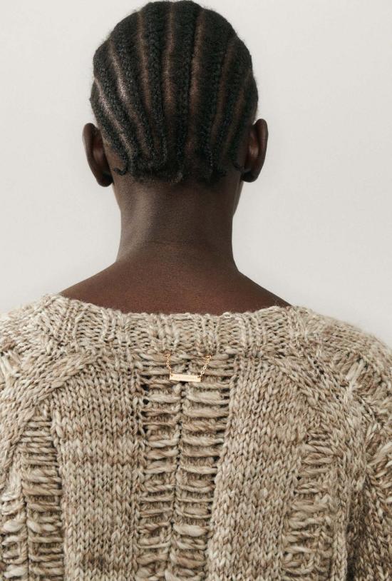  실크 런드리 가디건 더 빅 G 카디건 내추럴 브라운 - SILK LAUNDRY