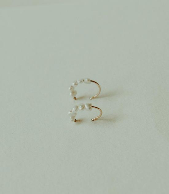  Uni 이어링 유니 주얼리 시드 펄 후프 귀걸이