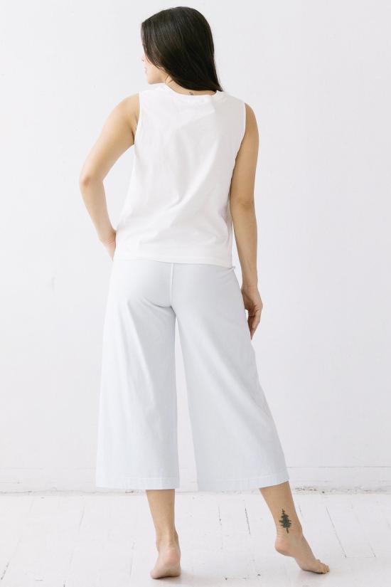  살루아 란제리 크롭 팬츠 피마 코튼 와이드 레그 카프리 - SALUA LINGERIE