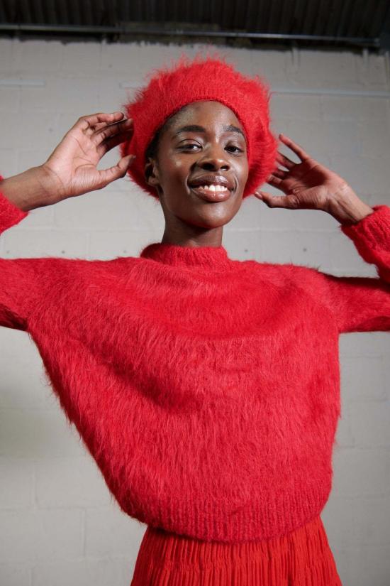  마리아 스탠리 모자 브러시드 피퀼로 베레모 하리사