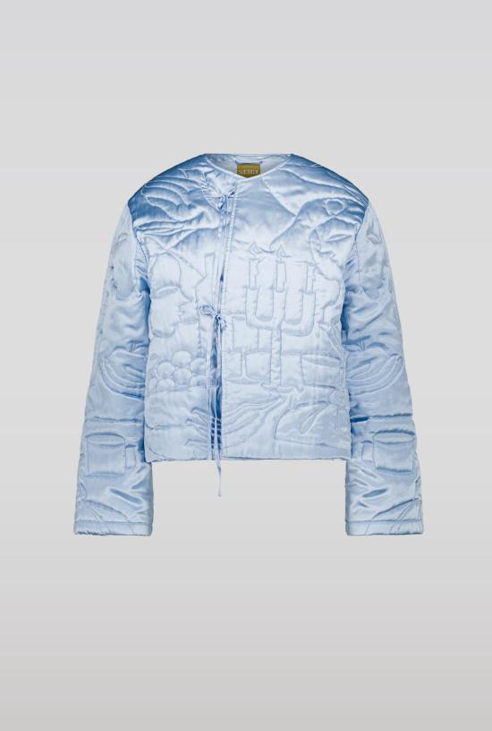  샘디 자켓 패딩 자수 재킷 베이비 블루