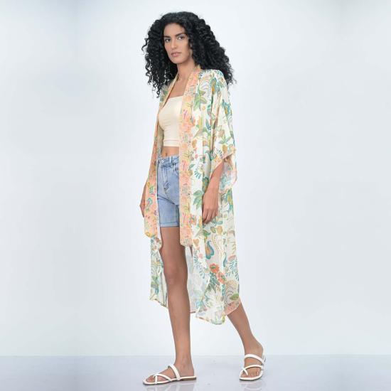  비스마야 자켓 차밍 플로럴 기모노 베이지 - VISMAYA