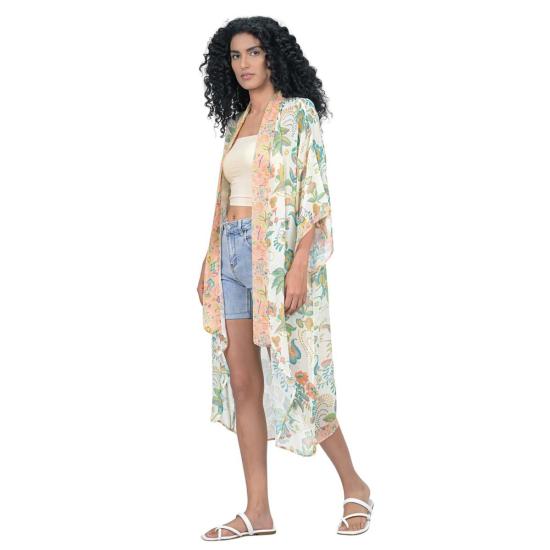  비스마야 자켓 차밍 플로럴 기모노 베이지