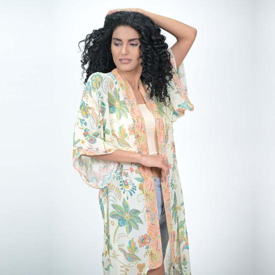  비스마야 자켓 차밍 플로럴 기모노 베이지 - VISMAYA