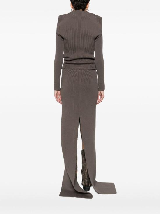  릭 오웬스 스웨터 오프숄더 골지 니트  그레이 - RICK OWENS