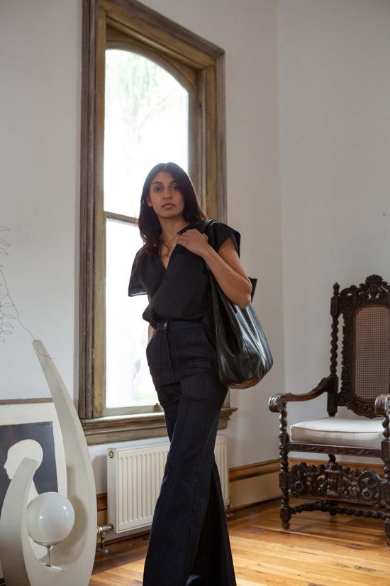  에리카 타노브 블라우스 에리카 타노프 패티 코튼  블랙 - ERICA TANOV