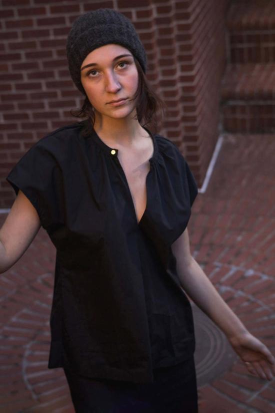  에리카 타노브 블라우스 에리카 타노프 패티 코튼  블랙 - ERICA TANOV