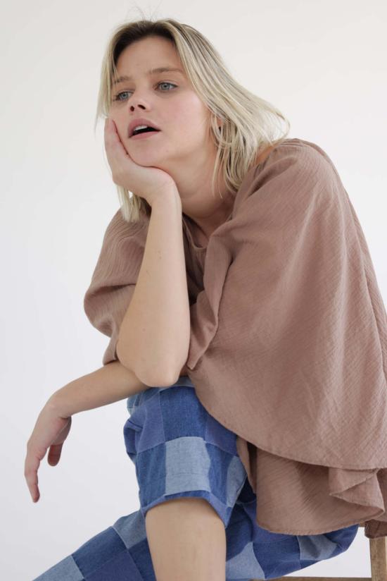  amente 반팔 티셔츠 A Mente 플레어  모카 - OTHER BRANDS