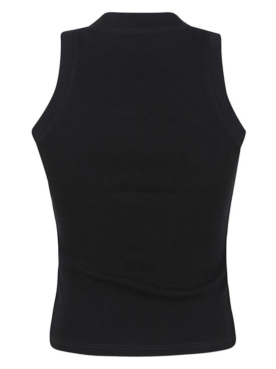  오프화이트 민소매 티셔츠 오프 스탬프 립 라운드 탱크탑 블랙 화이트 - OFF WHITE