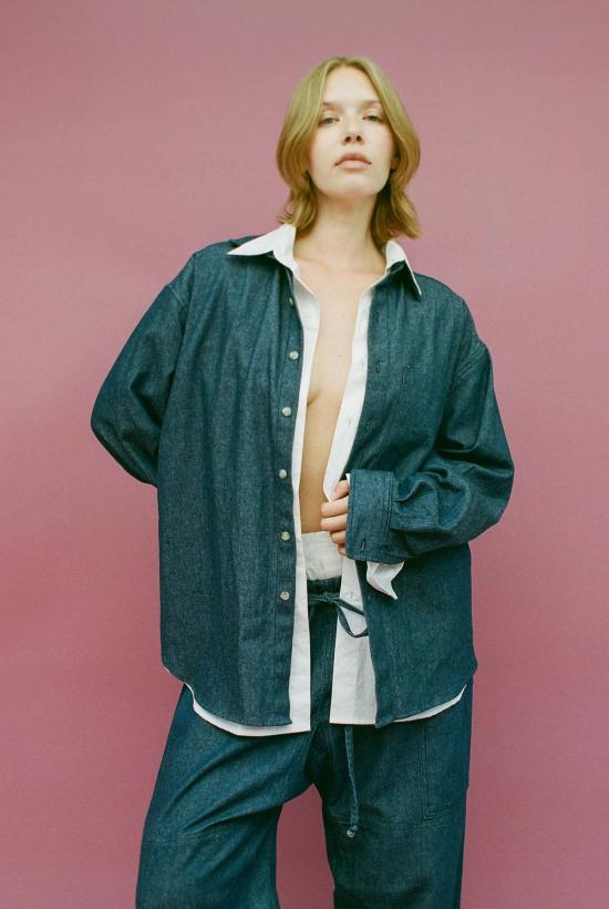  질 로드리게즈 데님 셔츠 길 로드리게스 빅 데님 버튼업 셔츠 - GIL RODRIGUEZ