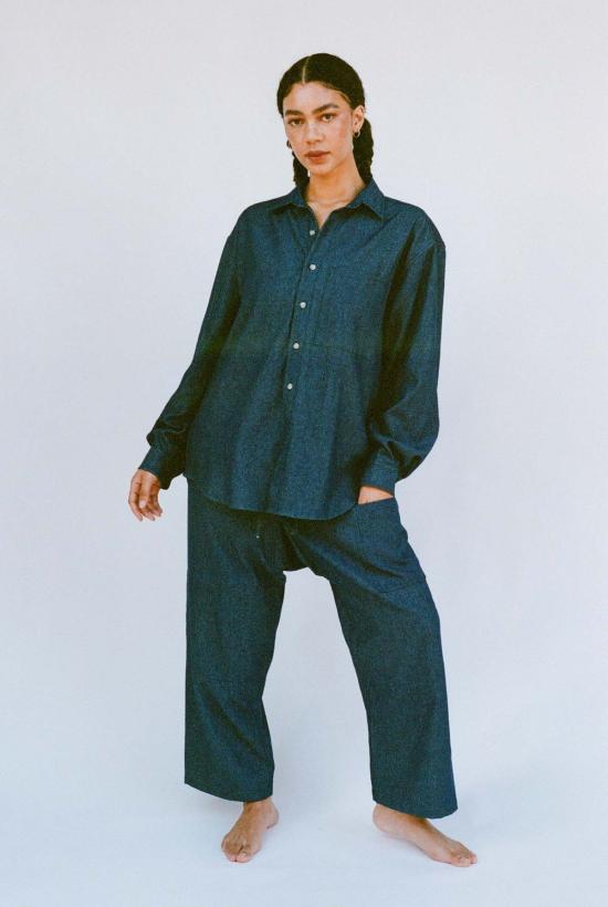  질 로드리게즈 데님 셔츠 길 로드리게스 빅 데님 버튼업 셔츠 - GIL RODRIGUEZ