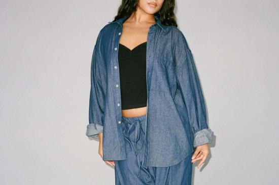  질 로드리게즈 데님 셔츠 길 로드리게스 빅 데님 버튼업 셔츠