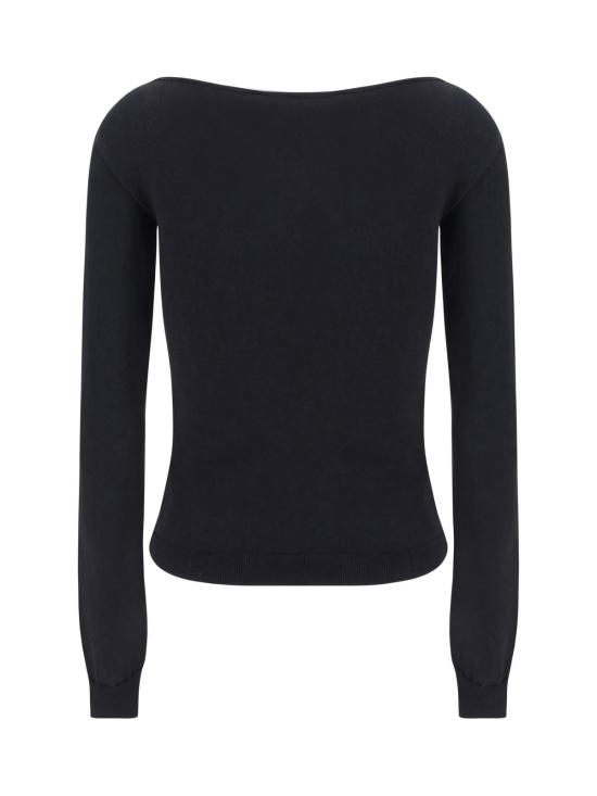  알렉산더 맥퀸 긴팔 티셔츠 스퀘어넥  블랙 - ALEXANDER MCQUEEN