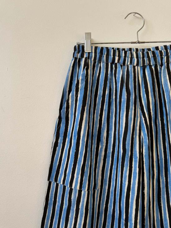  Happy French Gang 팔라초 팬츠 해피 프렌치 갱 오마르 블랙 앤 블루 스트라이프 - HAPPY FRENCH GANG