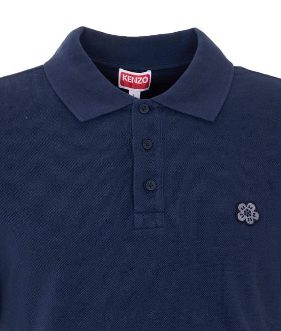  겐조 폴로 티셔츠 보케 플라워 폴로 셔츠 블루 - KENZO