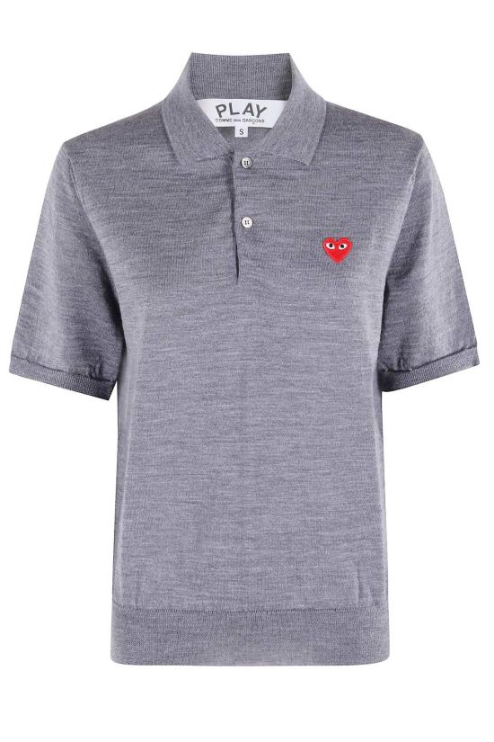  꼼데가르송 폴로 티셔츠 Comme Des Garçons 플레이 레드 엠블럼 폴로셔츠