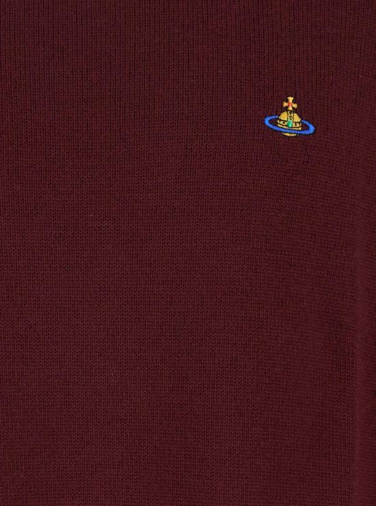  비비안웨스트우드 스웨터 비비안 웨스트우드 터틀넥 , 오브 로고 자수, 버건디 색상 - VIVIENNE WESTWOOD