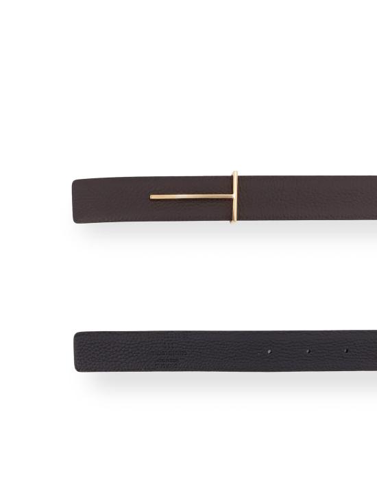  톰포드 가죽 벨트 톰 포드 해머드 가죽  브라운 블랙 - TOMFORD