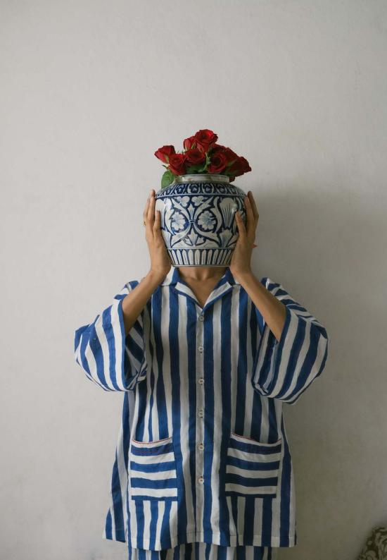  IKKIVI 셔츠 이키비 시로 셔츠  블루 - IKKIVI