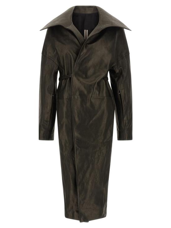  릭 오웬스 코트 드라큘라 벨티드  블랙