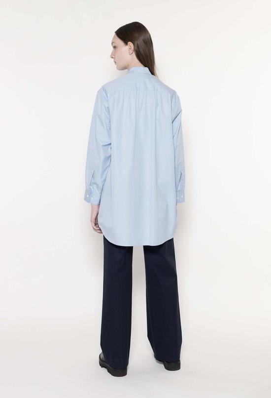  JULIA JENTZSCH 셔츠 줄리아 젠츠쉬 조란 스탠드 칼라 긴팔 면 셔츠 스카이 블루 - JULIA JENTZSCH