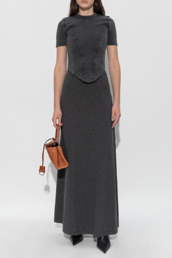  발렌시아가 블라우스 비대칭 밑단  워싱 블랙 - BALENCIAGA