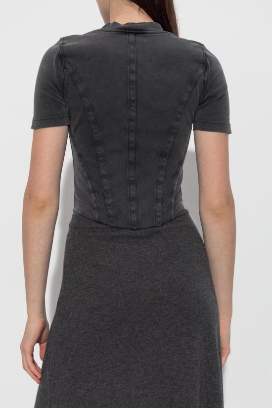  발렌시아가 블라우스 비대칭 밑단  워싱 블랙 - BALENCIAGA