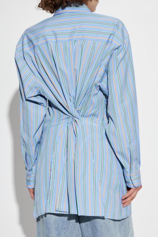  에트로 셔츠 뒷면에 장식적인 드레이핑이 있는  셔츠 (아주르 색상) - ETRO