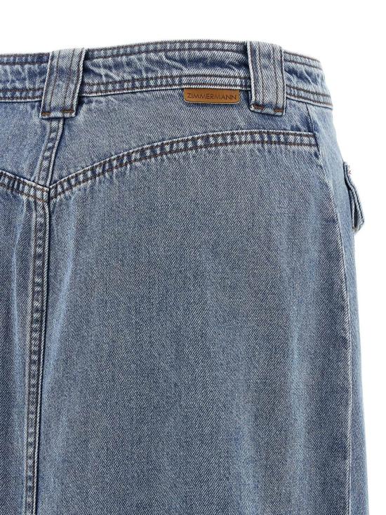  짐머만 데님 스커트 데님 펜슬 스커트 라이트 블루 - ZIMMERMANN