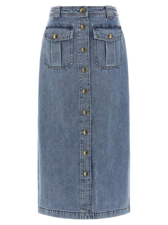  짐머만 데님 스커트 데님 펜슬 스커트 라이트 블루