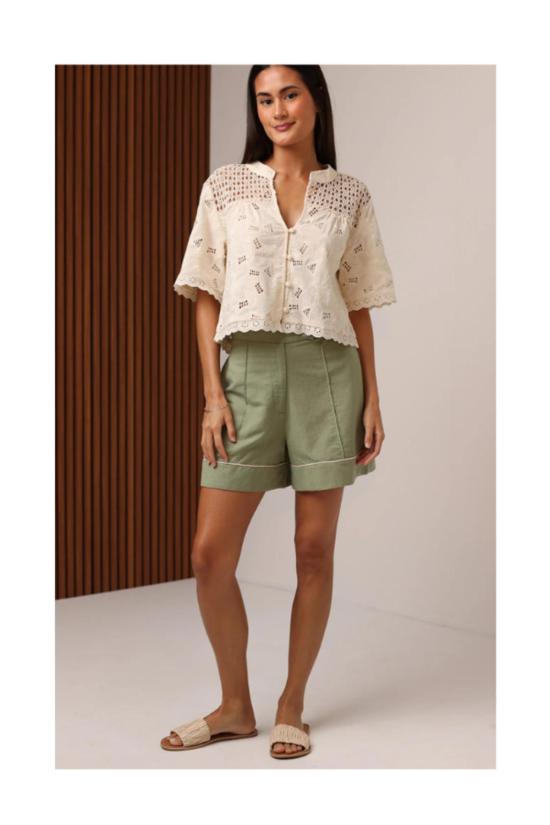  Shore 블라우스 쇼어 엘레나 탑 아이보리 아일렛