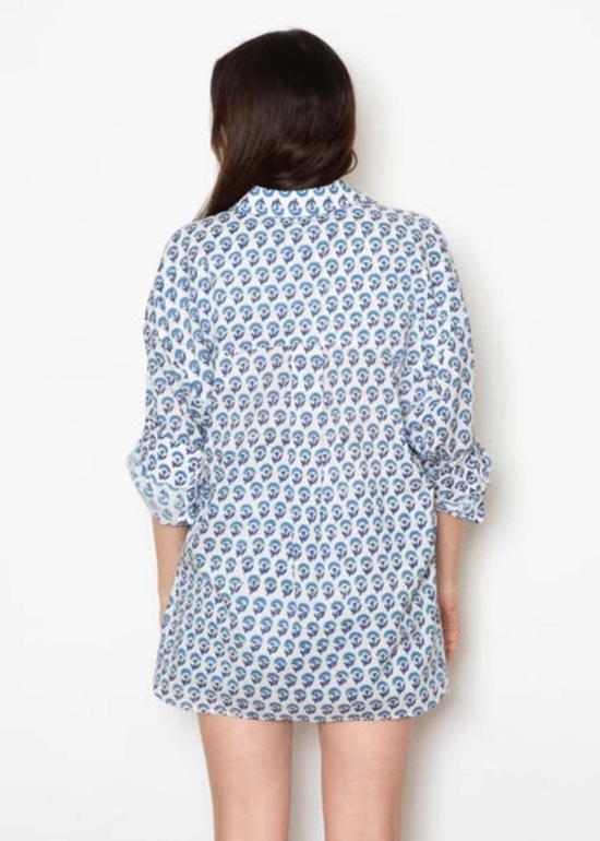  SBJ Austin 셔츠 Sbj 오스틴 엠마  블루 프린트/핀스트라이프/화이트 포플린 - SBJ AUSTIN