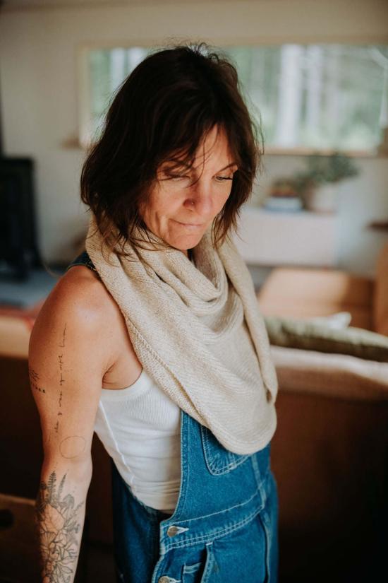  해피 프렌치 갱 머플러/스카프 핸드룸 무염색 알파카 로레트 숄 베이지