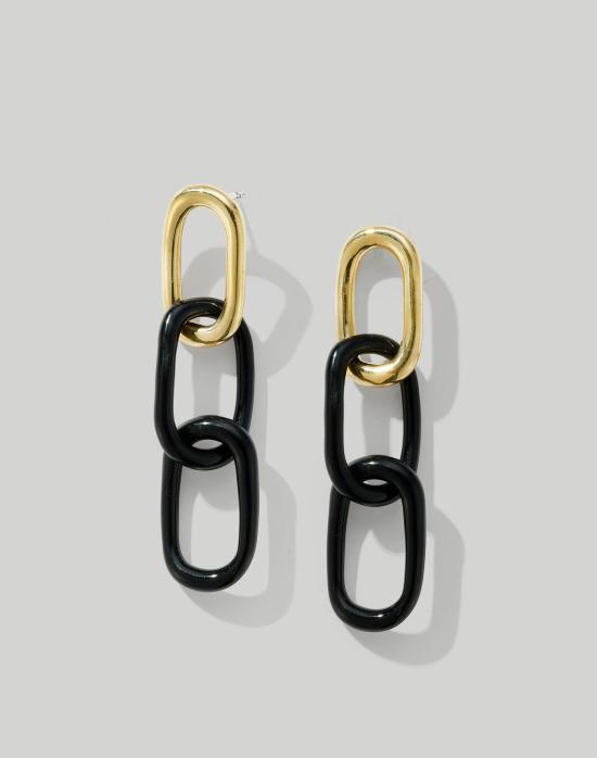  JANE D'ARENSBOURG 이어링 제인 다렌스버그 브라스 트리플 오벌 블랙 브라스/블랙 - OTHER BRANDS