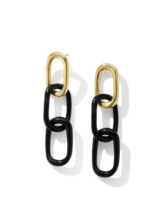  JANE D'ARENSBOURG 이어링 제인 다렌스버그 브라스 트리플 오벌 블랙 브라스/블랙