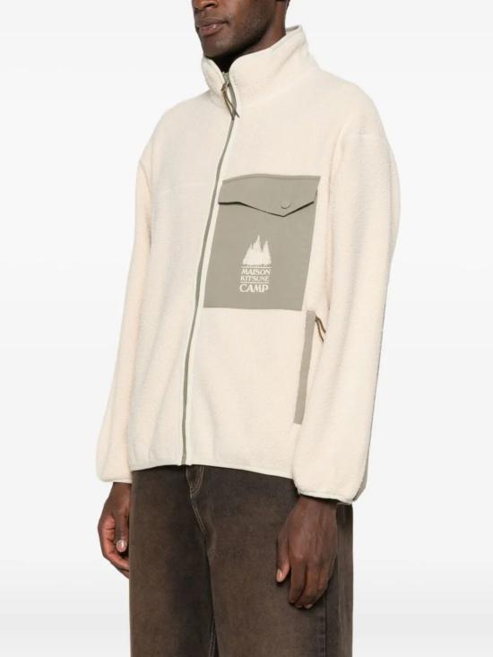  메종키츠네 자켓 Maison Kitsuné 캐주얼 플리스 재킷 Ecru - MAISON KITSUNE