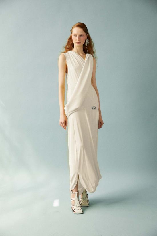  루이자 에 라 루나 민소매 티셔츠 Luisa Et La Luna 다프네 뷔스티에 탑 블랑 - LUISA ET LA LUNA