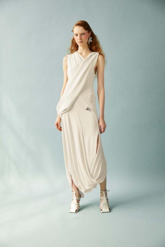  루이자 에 라 루나 민소매 티셔츠 Luisa Et La Luna 다프네 뷔스티에 탑 블랑 - LUISA ET LA LUNA