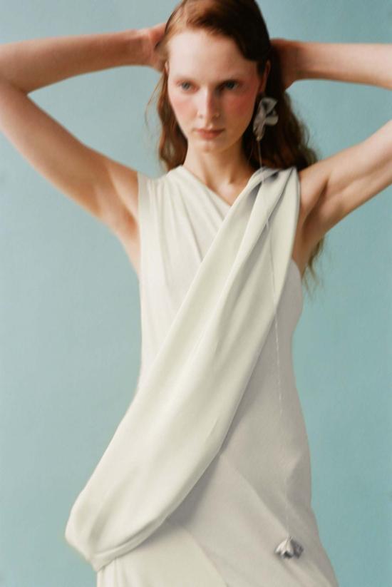  루이자 에 라 루나 민소매 티셔츠 Luisa Et La Luna 다프네 뷔스티에 탑 블랑 - LUISA ET LA LUNA