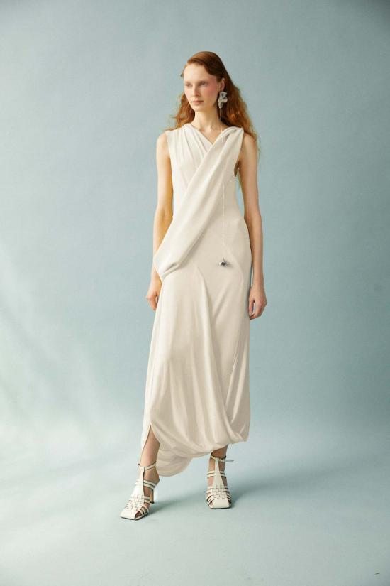  루이자 에 라 루나 민소매 티셔츠 Luisa Et La Luna 다프네 뷔스티에 탑 블랑 - LUISA ET LA LUNA