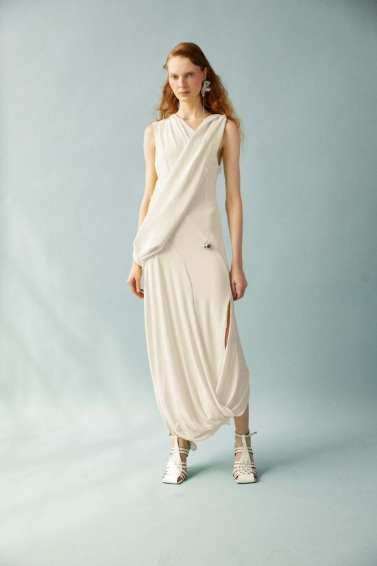  루이자 에 라 루나 민소매 티셔츠 Luisa Et La Luna 다프네 뷔스티에 탑 블랑 - LUISA ET LA LUNA