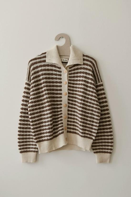  로컬 셰이드 가디건 격자 무늬  스트라이프 - LOCAL SHADE