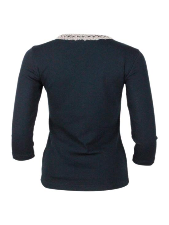  파비아나 필리피 반팔 티셔츠 티셔츠 블랙 - FABIANA FILIPPI