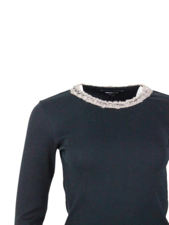  파비아나 필리피 반팔 티셔츠 티셔츠 블랙 - FABIANA FILIPPI