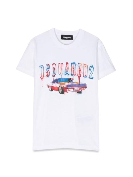  [키즈] 디스퀘어드2 트레이닝 상의 어린이용 Dsquared2 Mc 로고 티셔츠 (흰색)